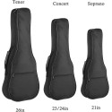 21/23/24/26 Inch Ukulele Bag Soft Case – Black Ukulele Carry Bag for Soprano, Concert & Tenor Ukulele, Padded Protective Ukulele Case with Adjustable Dual Shoulder Straps for Travel, Practice & Storage