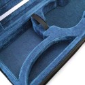 4/4 Full Size Violin Hard Case Square Shape with Built-in Hygrometer | Rectangular Lightweight Nylon Violin Carry Case with Handle | Sturdy Portable Violin Bag Dark Blue Black
