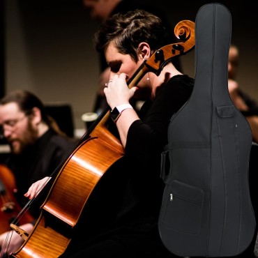 Cello Case Soft Padded for Cello 4/4, Cello Travel Gig Bag with Multiple Pockets, Thick Padded Cello Gig Bag with Adjustable Shoulder Straps & Handle cello bag violin case