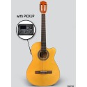 Tayste TS-CG32-39-YN Semi Classical Guitar with EQ-KLT-17A Tuner, Equalizer Hand Made Professional classic guitar Nylon 6 Strings - Nylon Strings Semi Classical Acoustic Electric  Guitar with Tuner &  bag