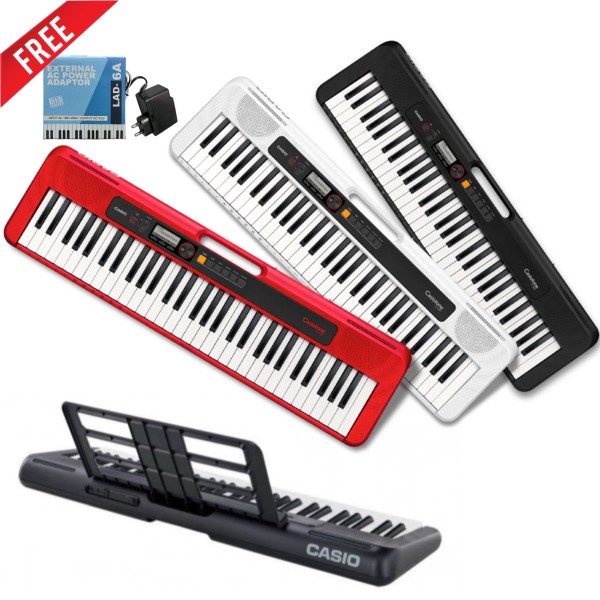 Casio CT-S200 Casiotone 61-Key Portable Keyboard with Power Adaptor 1 year warranty