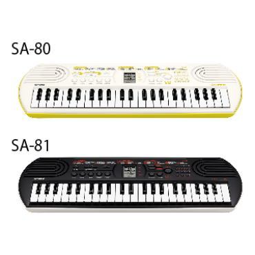 Casio Mini Portable Keyboard -  SA- 80, 81 With Power Adaptor Casio LAD 6 Adaptor  (9.5 V) Casiotone Mini Keyboard SA80 SA81 with Piano tones, White Black (44 Keys)