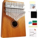 Kalimba 17 Keys Thumb Piano with Casing, Tune Hammer and Study Instruction