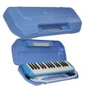 Bee 32 Keys Melodica with Box type Hard Case 1 year Warranty - Blue Pink Instrument with Hard Case Mouthpiece Air Piano Soprano Keyboard Melodica with 2 Soft Long Tubes, Short Mouthpieces and Box type Carrying Bag for Kids Beginners Gift, Blue/ Green/Pink