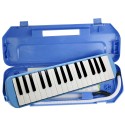 Bee 32 Keys Melodica with Box type Hard Case 1 year Warranty - Blue Pink Instrument with Hard Case Mouthpiece Air Piano Soprano Keyboard Melodica with 2 Soft Long Tubes, Short Mouthpieces and Box type Carrying Bag for Kids Beginners Gift, Blue/ Green/Pink