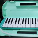 Bee 32 Keys Melodica with Box type Hard Case 1 year Warranty - Blue Pink Instrument with Hard Case Mouthpiece Air Piano Soprano Keyboard Melodica with 2 Soft Long Tubes, Short Mouthpieces and Box type Carrying Bag for Kids Beginners Gift, Blue/ Green/Pink