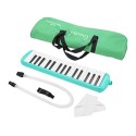 Gravier 32 Keys Melodica made in indonesia 1 Year warranty with Soft Case - Blue, pink, Green (13 Black Keys) Double Tubes Mouthpiece Air Piano Keyboard Musical Instrument with Carrying Bag - Blue, pink, green