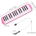 Gravier 32 Keys Melodica made in indonesia 1 Year warranty with Soft Case - Blue, pink, Green (13 Black Keys) Double Tubes Mouthpiece Air Piano Keyboard Musical Instrument with Carrying Bag - Blue, pink, green