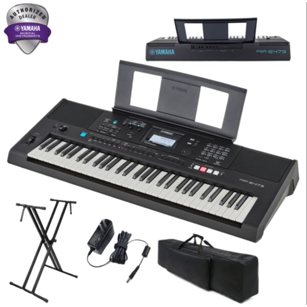 Yamaha PSR-E473 Keyboard With Double X Stand, Padded Bag, Power Adapter 1Year warranty Digital Touch Sensitive Portable 61-Keys Keyboard With Stand, Gig Bag & Power Adapter. Yamaha Keyboard PSR473 organ psr E 473 E473 yamaha keyboard musical