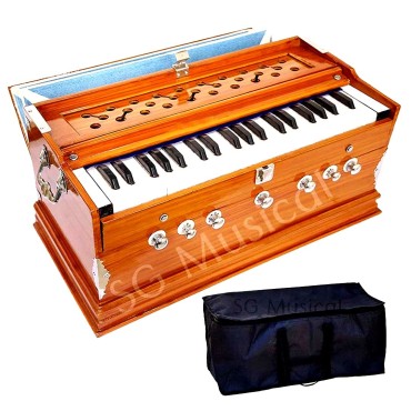 3.25 Octave 7 Stop Knob Double reed Harmonium with Padded Case Concert Musical Harmonium 3.25 Octave With 42-Keys, 7 Bellow, Two Reed (Bass-Male), 3.5 Octave, , Chudidaar With Free Paaded Carry Bag