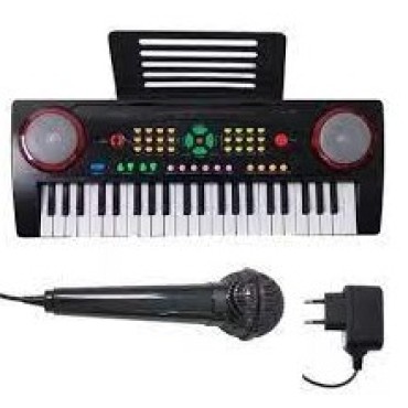 Yongmei YM-238C 44-Keys Electronic Keyboard Piano with Mic, power adaptor, Music Rest (YM-238 Black 44 keyboard organ music yong mei keyboard organ