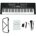 Yongmei YM-288 61-Key Electronic Keyboard Piano with Microphone, Power Adaptor & Music Rest | 61 Keys Digital Organ | Built-in Speakers, Multiple Tones & Rhythms | Black Portable Music Keyboard for Beginners & Students