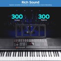 YONGMEI YM-863 Electronic Keyboard 61 Keys Full Size With power adaptor, book rest  USB Music Player Musical Piano Music Instrument LCD Display (PIANO,KEYBOARD) 61 Keyboard USB Jack built-in, MP3 Player 128 Timbres / 128 POP Rhythms 61 Keyboard Percussion