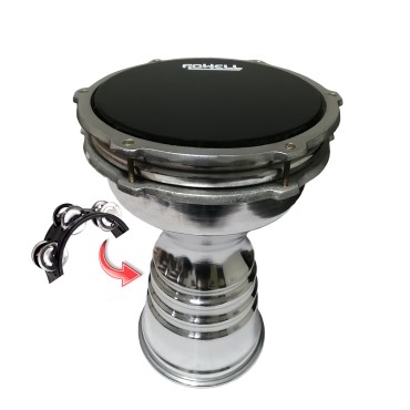 9 Inch Darbuka with Chal Maxtone Aluminium 2 Years warranty Darbuka - Tunable All-Weather Synthetic Head Darbak Fine Tuned Darbag Doumbek Congo Bongo 9''