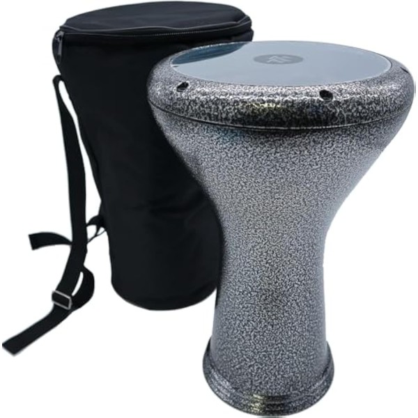 17" Height 8.75'' Head Metal Pro Darbuka with Bag, Alen Key Djembe  Dumbelek Toumbek 