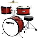 MAXTONE Junior Drum Set with Bass Drum, Snar Drum, Tom, Cymbal, Stool, Pedal, Drum Stick MX-60 16” Junior Drum Kit with Bass/Snare/Toms/Floor Drum, Hi-Hat, Cymbal, Pedal, Seat, Drumsticks