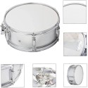 14 Inch Snare Drum Silver Stainless Steel Marching Drum Set Percussion Instrument with Strap Drum Sticks Accessories