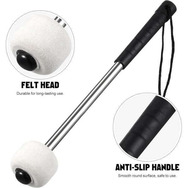 Marching Band Bass drum beater wool felt with stainless steel handle percussion instrument accessories percussion marching school band bass drum stick