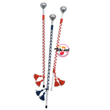 Marching Band Leader Mace 3ft / 4ft / 5ft (36'' / 48'' / 60'') Drum Major Baton | Aluminium Ceremonial Mace with Cord | Western & Eastern School Band, Cadet Band Leader Staff | Marching Band Drum Major Mace by Kandy Musical Hub
