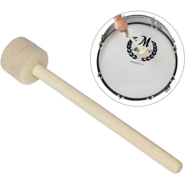 1 Pc Marching Bass Drum Beater Stick Small Medium Large Sizes | Exceart Wood Drum Beater Mallet for Marching Band Percussion | Bass Kick Beater 5A Style Drumstick Accessory | Kandy Musical Hub