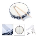 Maxtone School Marching Band Instruments Full Set 24'' Bass Drum, 2pcs 14'' Side Drum, 14'' Cymbal pair, 60'' Leader Mace Silver