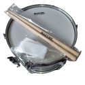10'' 12'' 14'' Maxtone Taiwan Professional Side Drum 10'' / 12'' / 14'' | Western Band Snare Drum Set with Drumsticks & Strap | Student & Beginner Drum for School Band | SilverDrum Shell | Durable Marching Side Drum Musical Instrument