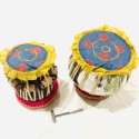 Indian Kulkata Tabla Drum, Deluxe Steel Bayan 2 KG, Chrome Finish, Sheesham Wood Dayan, Hand Made Drum Skin, Leather Straps to Tune, Tuning Hammer, & Pegs, Gig Bag, Cushion & Cover, Best For Student & Beginner  (Dayan - 13 cm, Bayan - 24 cm)