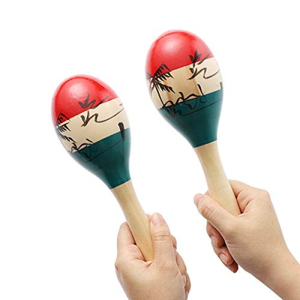 Maracas Large Colorful Wood Rumba Shakers Hand Shaker