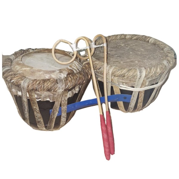 Sri Lankan Traditional Kos Thammattama Drum | Handmade Tammattama Percussion Instrument for Events & Ceremonies | Authentic Sri Lanka Cultural Drum | Temple, Festival & Dance Performance Instrument | Durable Wood Traditional Drum