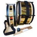 Brass Kawadi band set 15'' Bass Drum, 12'' Side Drum Pittala with Belts, Drum Beater and sticks kavadi band drum set