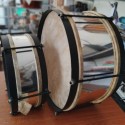 Galvanized Body Kawadi Band Drum Set – 15" Bass Drum & 12" Side Drum with Belts, Drum Beater & Drumsticks | Silver
