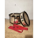 Galvanized Body Kawadi Band Drum Set – 15" Bass Drum & 12" Side Drum with Belts, Drum Beater & Drumsticks | Silver