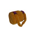 Traditional Thavil Drum with Wooden Body, Natural Drum Heads, Chrome-Plated Metal Tension Hardware, Adjustable Tuning Rods, Traditional Red Padded Cloth Cushion, Yellow Gold Finish, South Indian Tamil Temple Music, Cultural Festivals