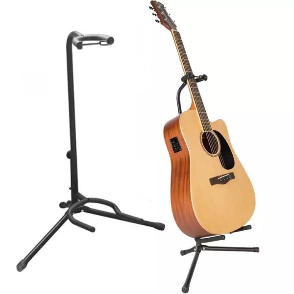 Guitar Stand - Adjustable Floor Folding Universal Tripod Portable Guitar Stands with Neck Holder for Electric, Classical Guitars and Bass