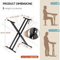 Adjustable Keyboard Stand Double Braced X Style