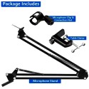 Professional Recording Microphone Stand Suspension Scissor Arm For Dynamic and Condenser Mic (Black)