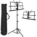 Music Stand / Adjustable Notation Stand - 2 in 1 Dual-Use Desktop Book Stand Folding Music Holder with Carrying Bag