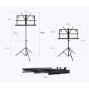 Music Stand / Adjustable Notation Stand - 2 in 1 Dual-Use Desktop Book Stand Folding Music Holder with Carrying Bag