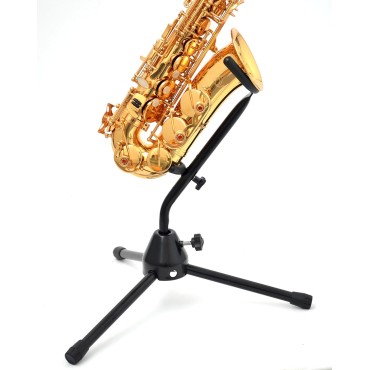 Alto/Tenor Saxophone Stand, Adjustable, Folding Legs, Easy Assembly Rhythm Foldable Alto Saxophone Stand Stainless 