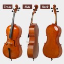 Lark Full-Size Cello, Beginner Cello 4/4, Acoustic Cello Kit with Portable Bag, Bow, Bridge, Rosin