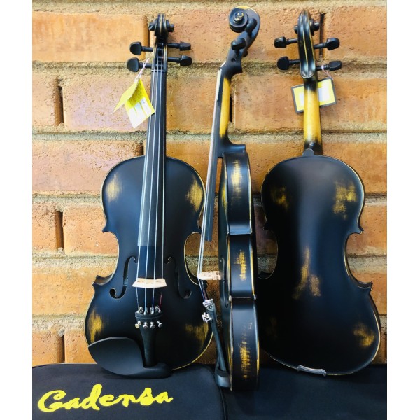 Cadensa violin 4/4 Antique black with case and bow free rosin CVA 100