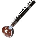 Tarafdar Sitar with Padded Case Nanda kolkata Double gourd Professional of 13 taraf strings Brown Wooden Sitar