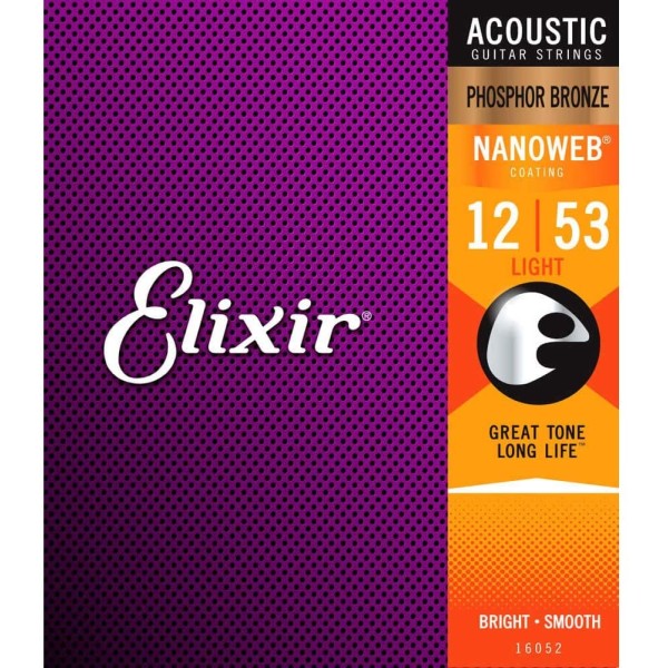 Elixir 11052 Strings 80/20 Phosphor Bronze Acoustic Guitar Strings