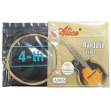 Alice AM05 Mandolin separate Strings Loose, Loop End, E-A-D-G x2, 0.011/0.015/ 0.026/ 0.040inch one by one Plated Steel Plain String, Silver-Plated Copper Alloy Winding, (85/15 Bronze Color) Anti-Rust Coating kandy musical hub