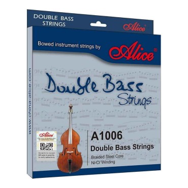 Alice A1006 Double Bass String Set - 4 Strings Braided Steel Core Violin Strings set