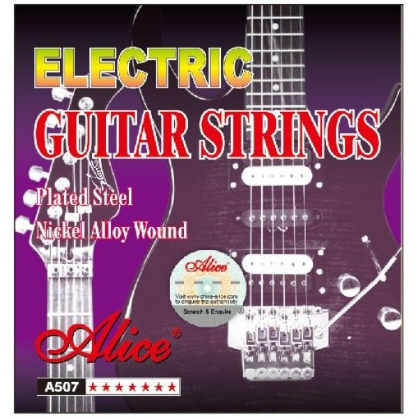 Alice A507-L 10-46 Electric Guitar String Set - Steel Core Plated Steel Nickel Alloy Wound Full Set Replacement 1st-6th Electric Guitar Strings Extra Light (.010 .013 .017 .026 .036 .046) kandy musical hub lead strings set rhythem strings set
