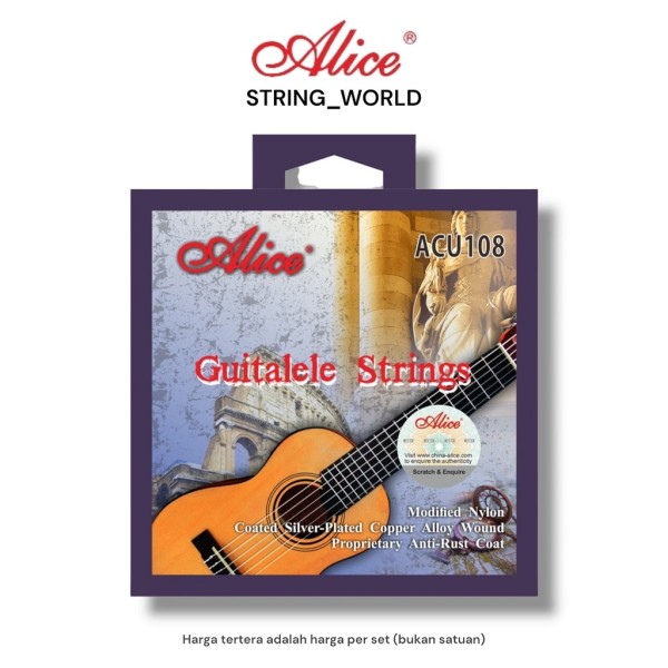 Alice Guitarlele Strings set ACU108 (026 - 041) guitarlele strings tali nylon full strings set guitar 6 tali nylon guitarlele string set alice nylon travel guitar strings