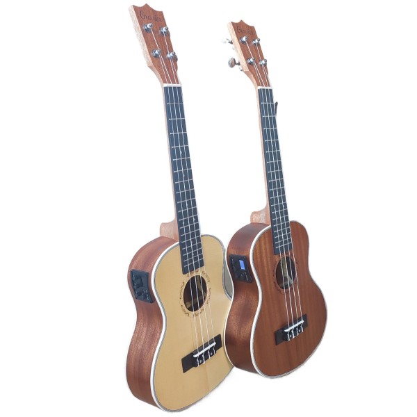 Gravier Tenor Ukulele with inbuilt Tuner + Equalizer and bag - 26 Inch Brown, Natural wood Colour Professional Musical Instrument Ukelele With Bag for Adults/ Kids 04 Strings Nylon Premium Mahogany travel guitar mini guitar