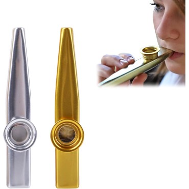 1 PC Kazoo Metal Kazoo Instrument Golden,Aluminum Alloy Kazoos, Musical Instruments, Metal Kazoo Musical Instrument, Musical Instruments for Kids Gift Instrumental Accompaniment wind instrument kandy musical hub