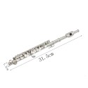 Link Brand Piccolo Flute Silver Plated 16 Keys High Pitch Piccolo Instrument with Case Cleaning Rod Cloth Swab Woodwind Piccolo for School Band Orchestra Beginners Professionals Kandy Musical Hub Sri Lanka